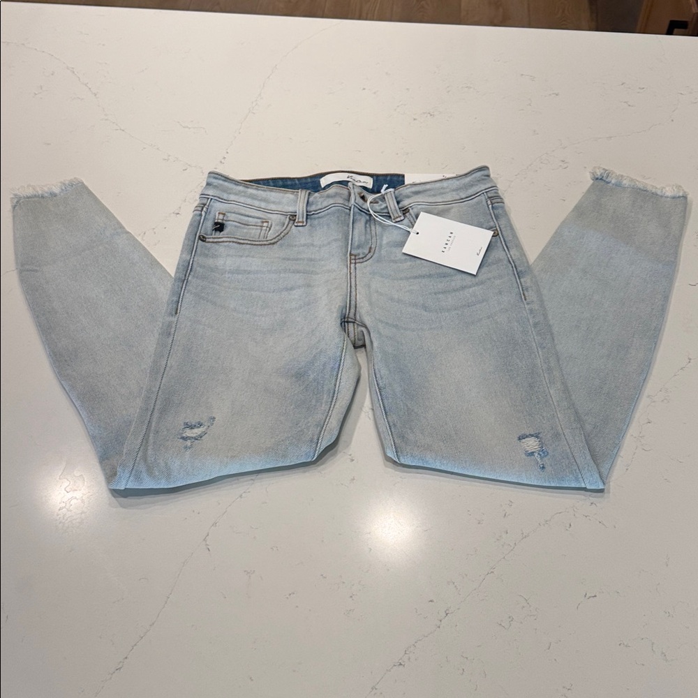 KanCan Sky Blue Distressed Skinny Jeans